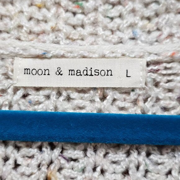 moon and madison chunky cowl neck multicolor confetti long sleeve knit sweater S - Picture 3 of 8